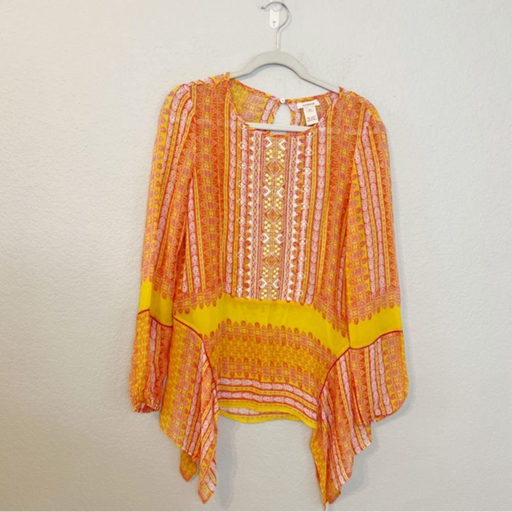 Sundance Lightweight Embroidered Tunic Top Go Beyond Boho Semi Sheer XS - Picture 1 of 4